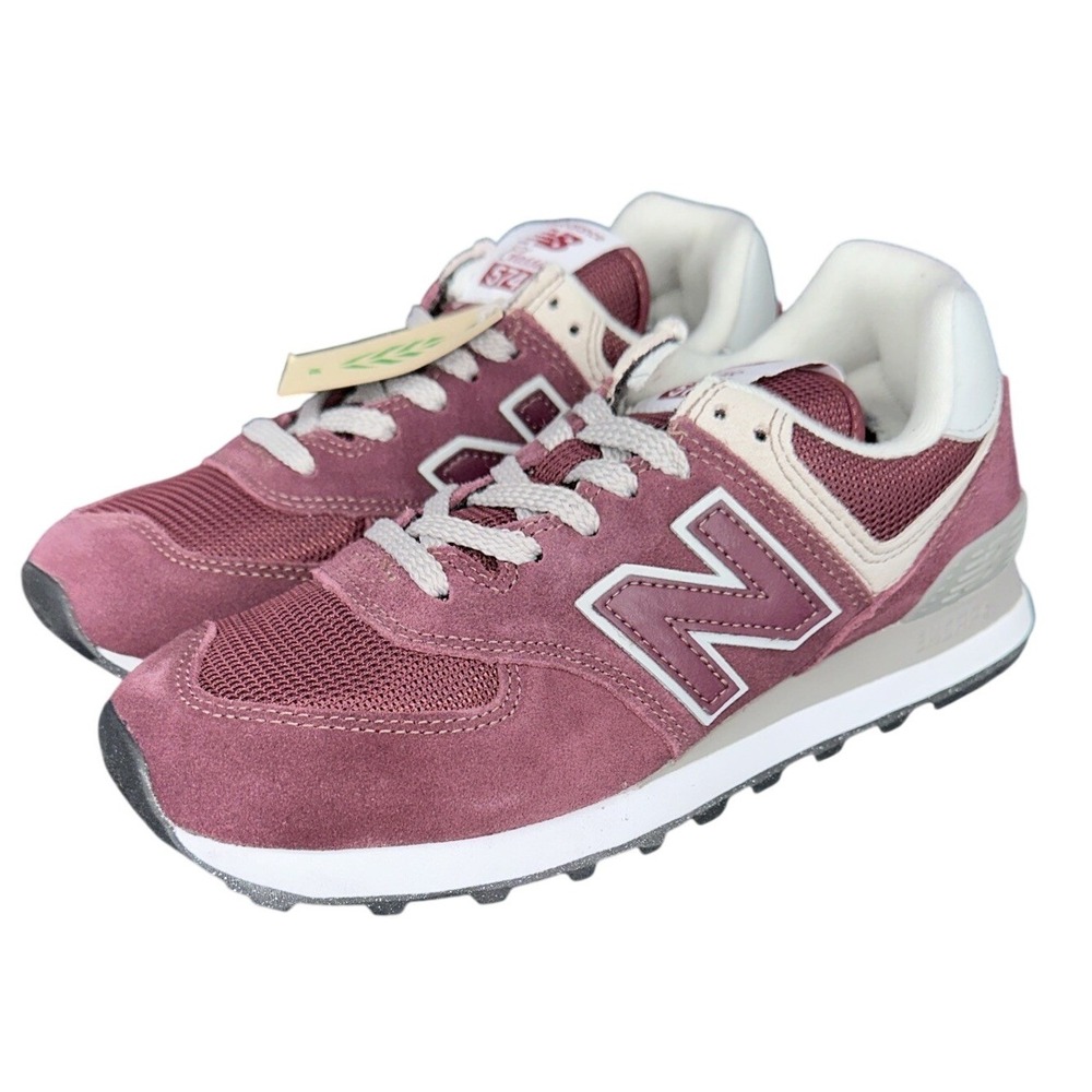 New Balance 574 Classics Mens Burgundy Grey Suede Sneakers ML574EVM Size‎ 6 D
